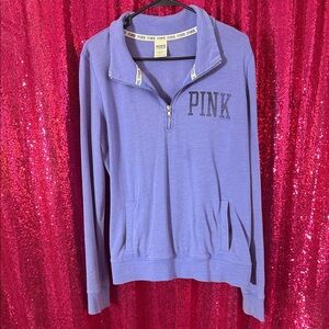 PINK Vintage Victoria's Secret Women's Lavender Quarter-Zip Sweatshirt